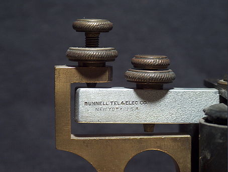 A close-up of the markings on
a telegraph sounder